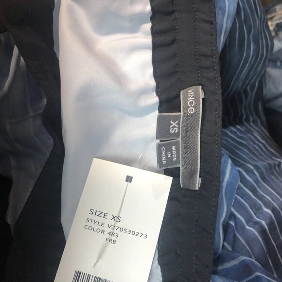 VINCE Blue Ombre Stripe Drawstring Skirt XS NWT Silk Casual Lightweight Pull-On - Picture 4 of 4